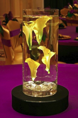 Lighted Vases With Floral