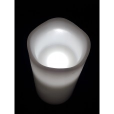 LED WAX PILLAR CANDLE - WHITE FLICKER - 10