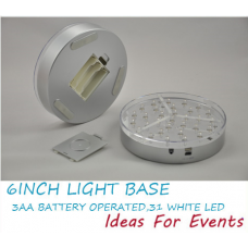 LED LIGHT BASE - CLEAR WHITE - 15CM DIAM